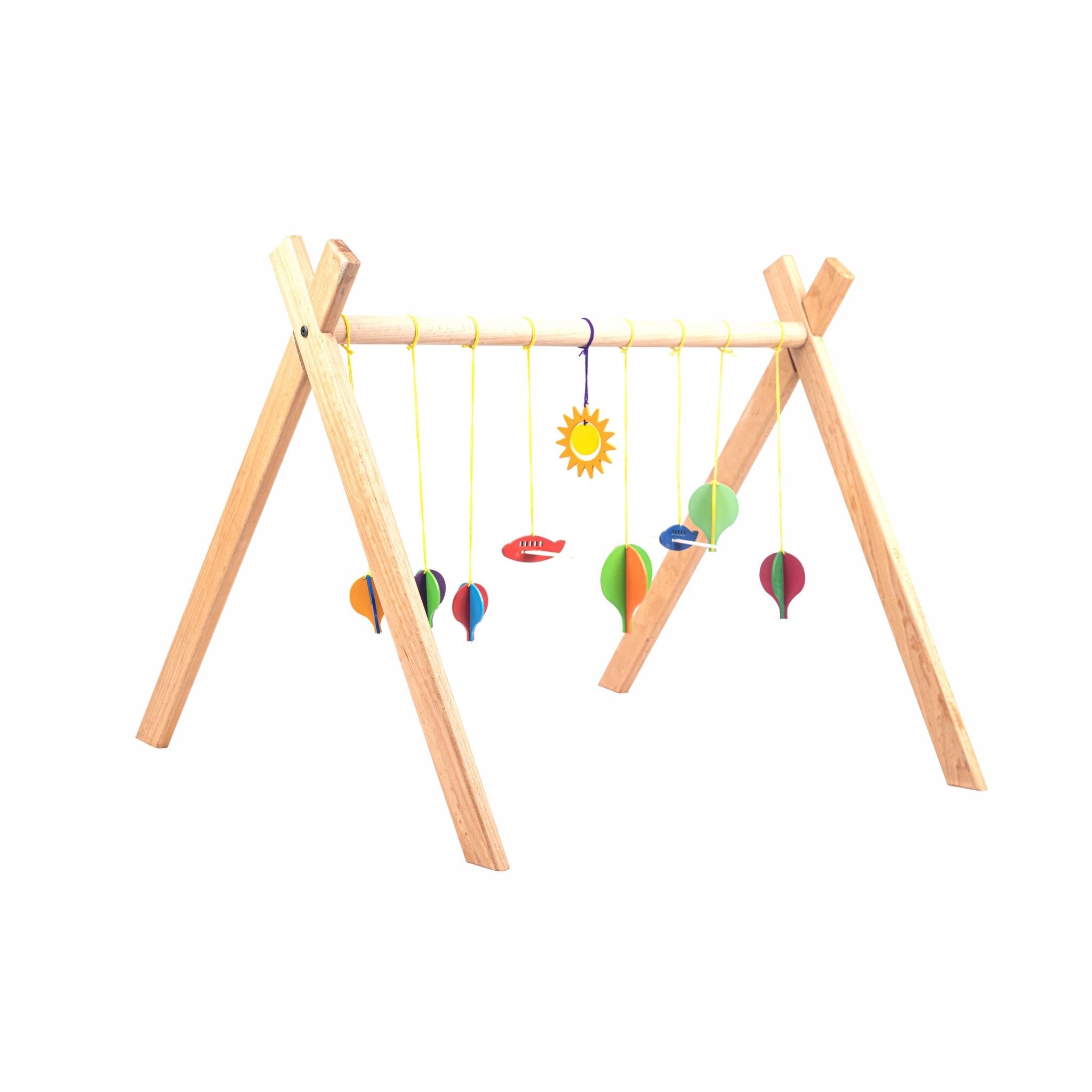 How does baby activity play gym and mobiles help an Infant's vision?