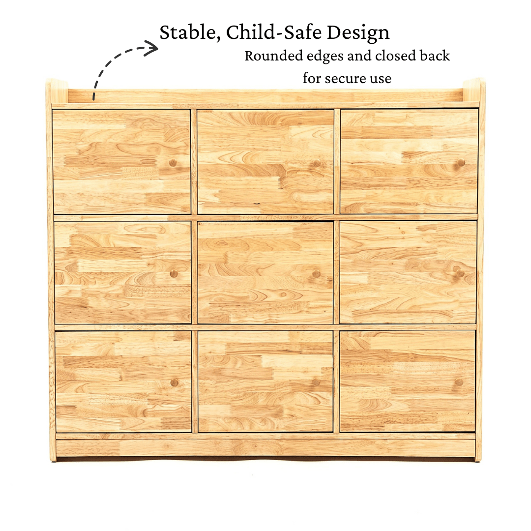 Wooden Cubby Locker – 9‑Compartment Storage Unit