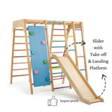 Jumbo Jungle Gym with slider takeoff and landing platform making it impact proof.