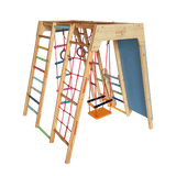 strong wooden jungle gym tested for 80kg load