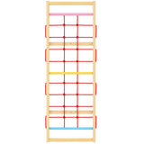 WoodBee Modular Jungle Gym Rope Climber Panel - wall-mounted wooden frame with red rope net climbing wall for kids