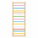 WoodBee Modular Jungle Gym Wooden Ladder Panel - wall-mounted wooden Swedish ladder for kids with colourful pastel rods