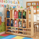 School Bag Cubby with Shoe Rack