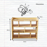 Montessori learning storage shelf for preschool or school