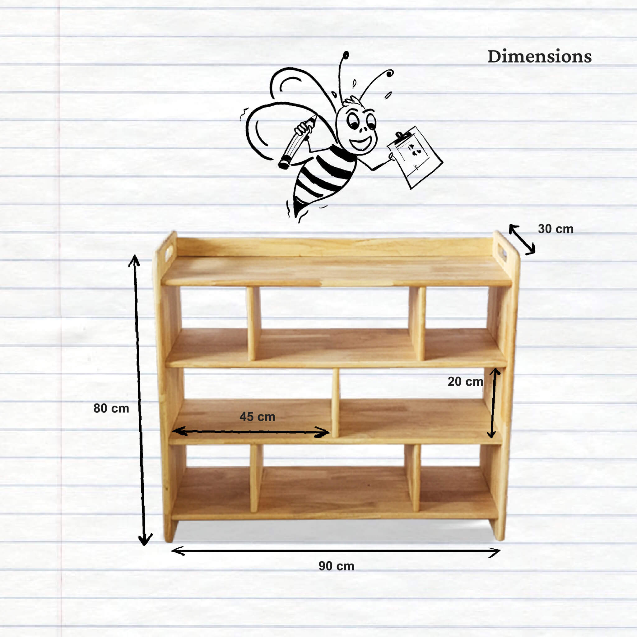 Montessori learning storage shelf for preschool or school