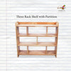 Three Rack Book Shelf with Partition