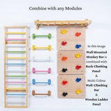 Wooden Wall Mounted Monkey Bars – 80 kg Rated Hanging Climber