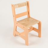 Preschool wooden chair 2-5yrs, 30cm seat height and available in 5 colours - Peach