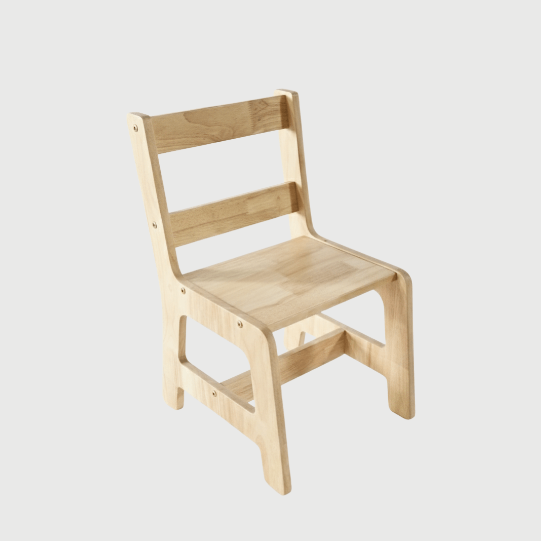 Preschool wooden chair 2-5yrs, 30cm seat height and available in 5 colours - Natural