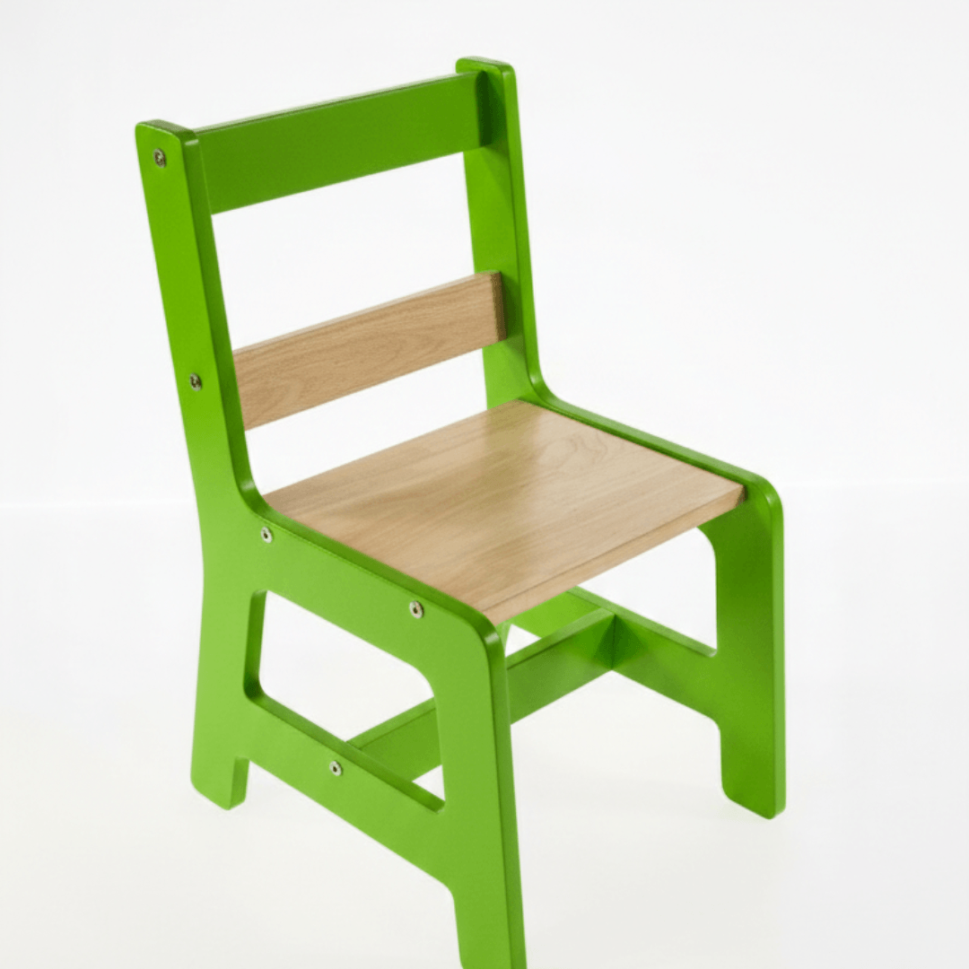 Preschool wooden chair 2-5yrs, 30cm seat height and available in 5 colours - Olive Green