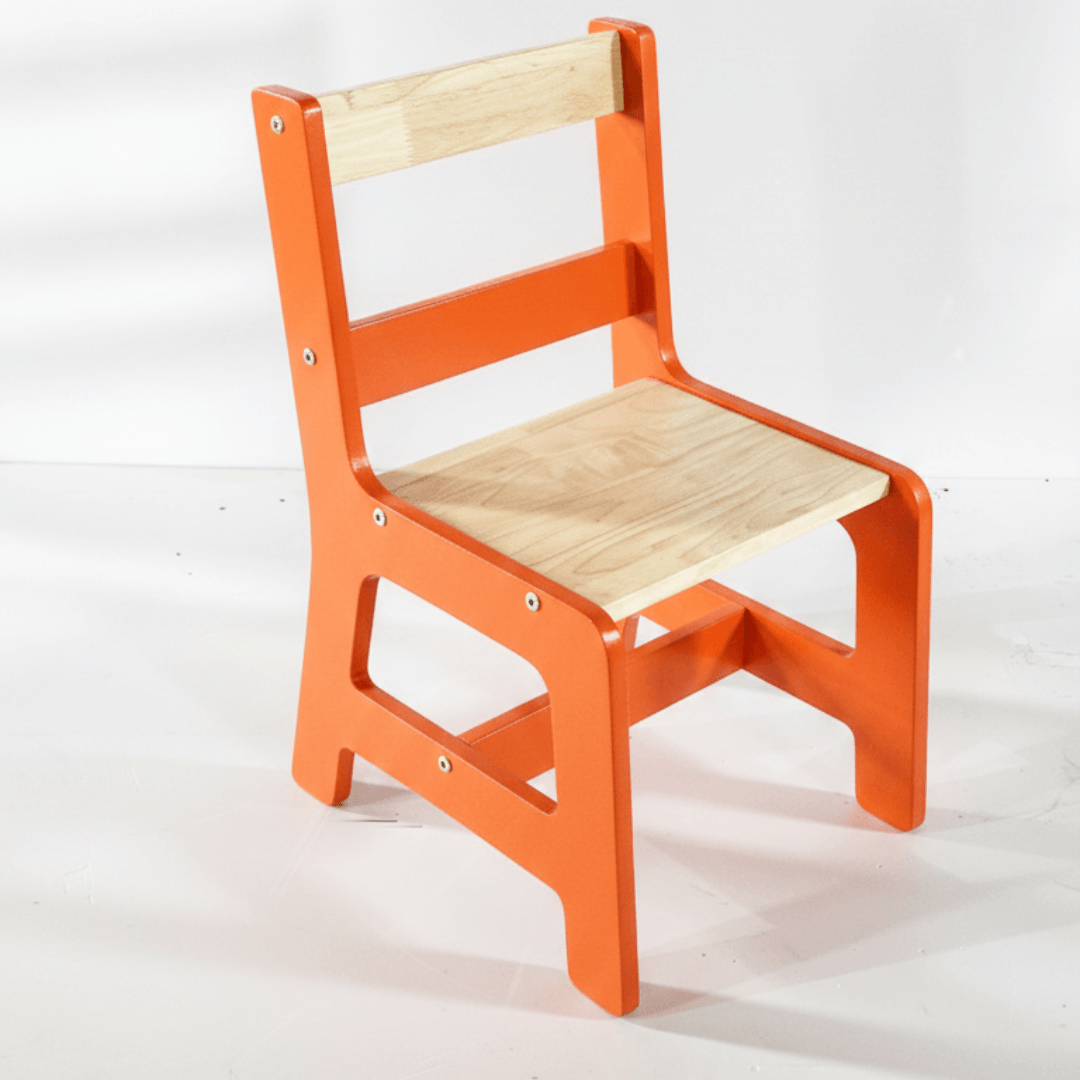 Preschool wooden chair 2-5yrs, 30cm seat height and available in 5 colours - Orange