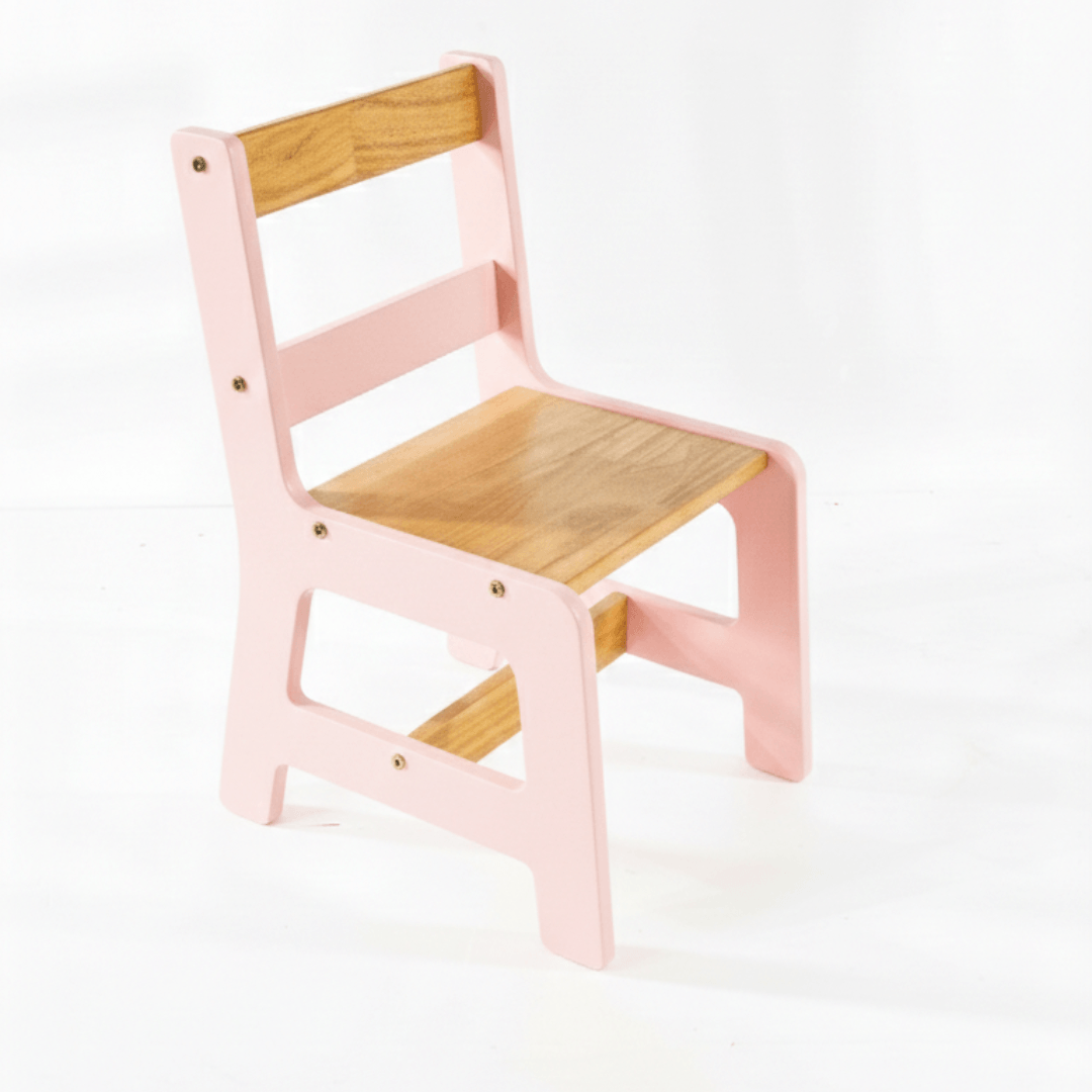 Preschool wooden chair 2-5yrs, 30cm seat height and available in 5 colours - Pink