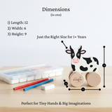 Wooden Cow Push Along Toy