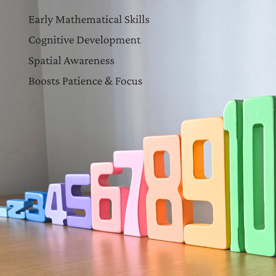Building Numbers Using Blocks Wooden Number Building Blocks for Toddlers – Educational Montessori Toy ...