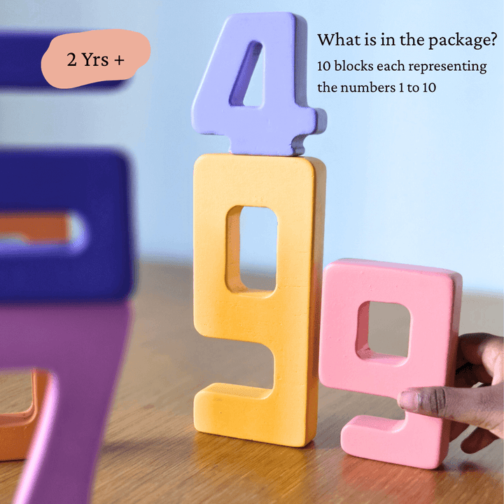 Wooden Number Building Blocks for Toddlers – Educational Montessori Toy ...