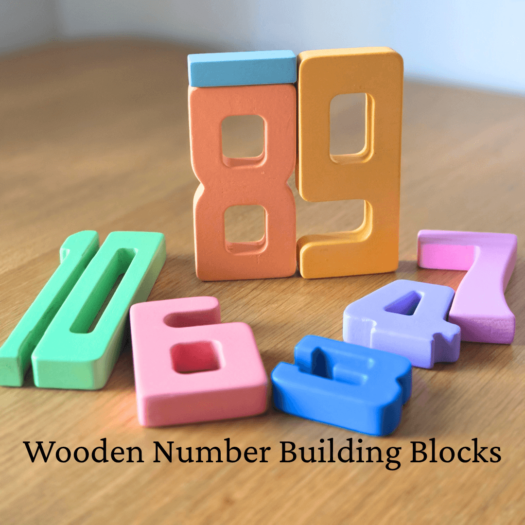 Wooden Number Building Blocks for Toddlers – Educational Montessori Toy ...