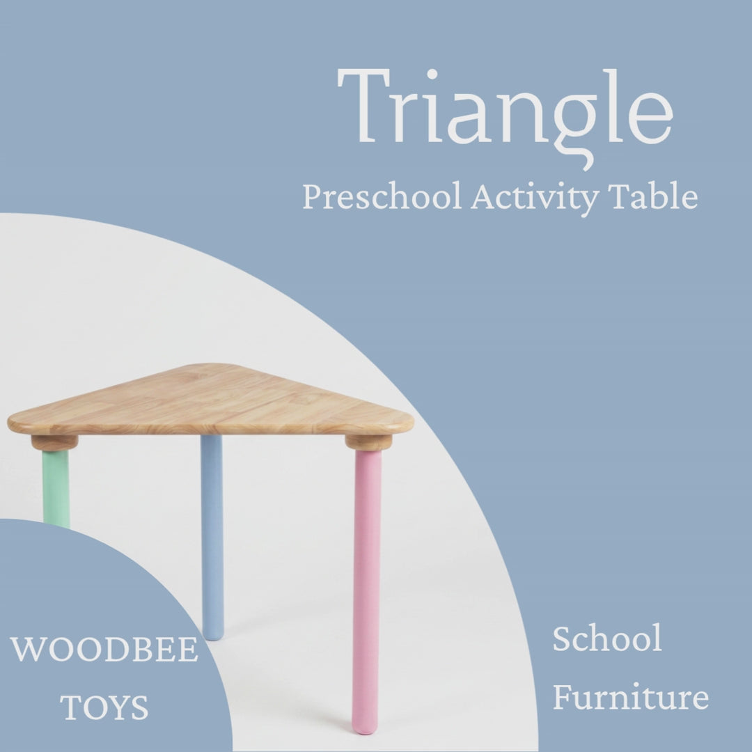 Wooden Preschool Tables and Chairs - Triangle, Rectangle, Square, Trapeze, Circle, Arch shapes