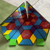 Coloured wooden blocks with mirror