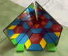 Coloured wooden blocks with mirror