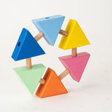 Coloured wooden connector with links