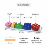 Wooden Geometric Shape stacker Puzzle