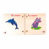 Wooden montessori first book for babies