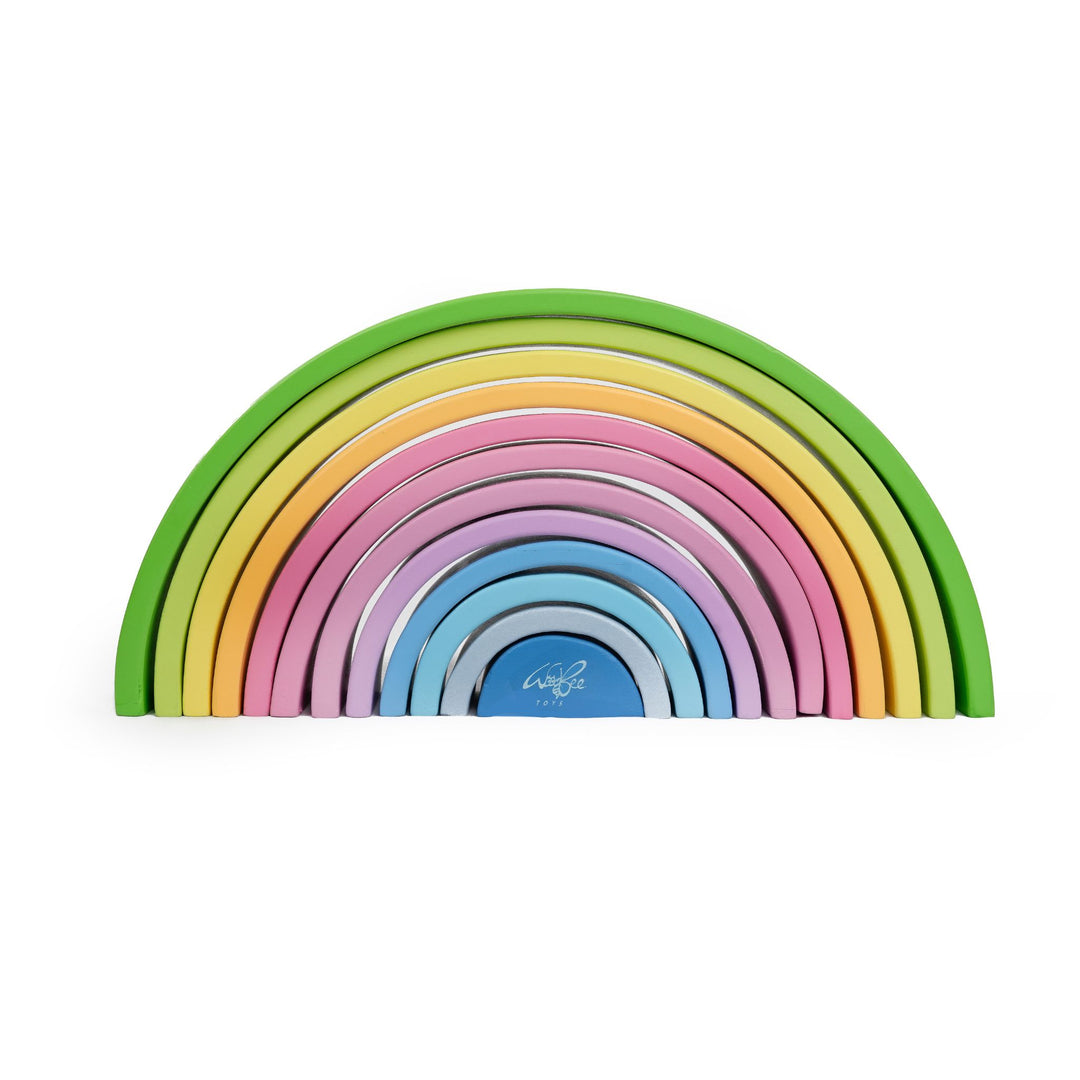 Buy Wooden Rainbow Stacker - 12 pc - Pastel Colour | WoodBee Toys