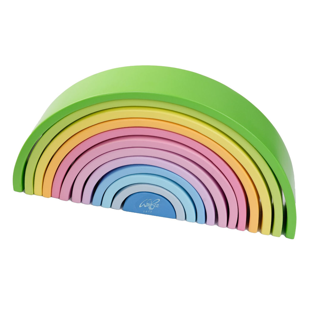 Buy Wooden Rainbow Stacker - 12 pc - Pastel Colour | WoodBee Toys