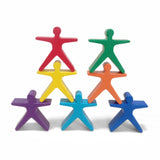 Rainbow coloured wooden human stacker