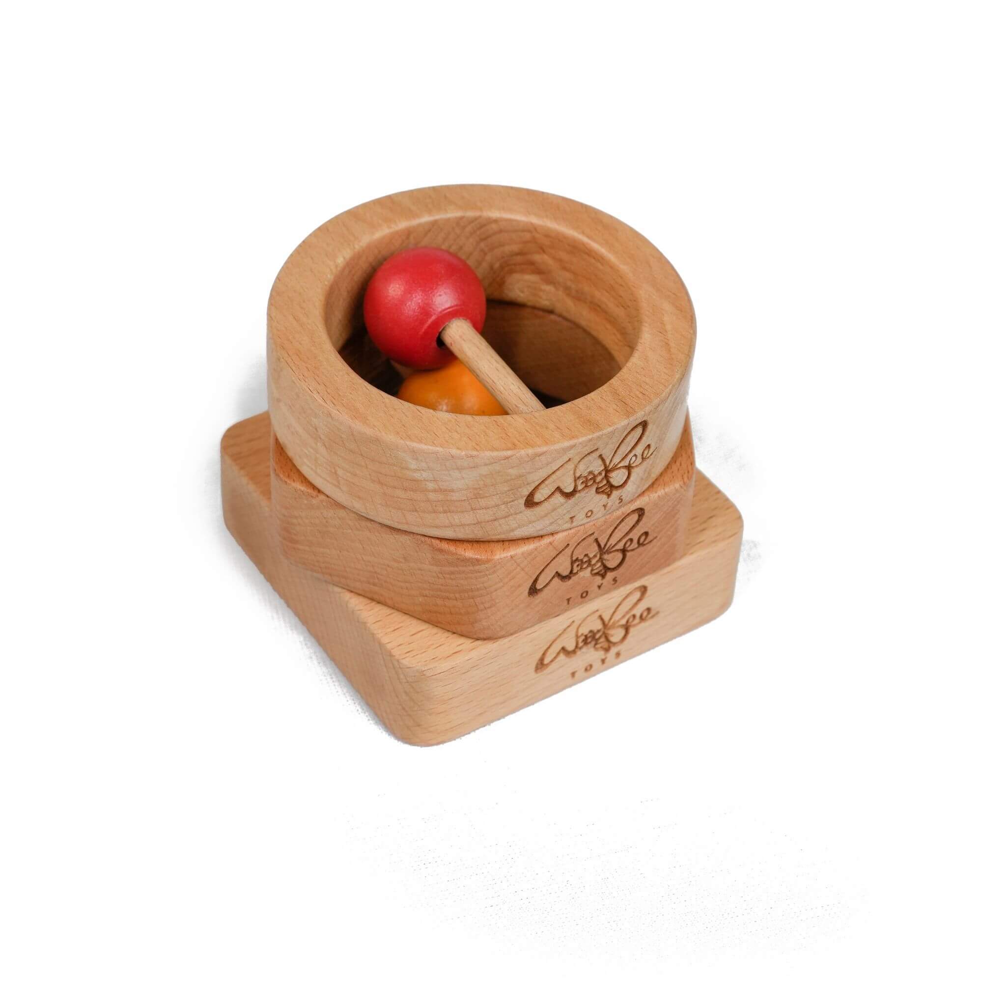 Buy Wooden Non-Toxic Circle Rattle | Woodbeetoys.com – WoodBee Toys