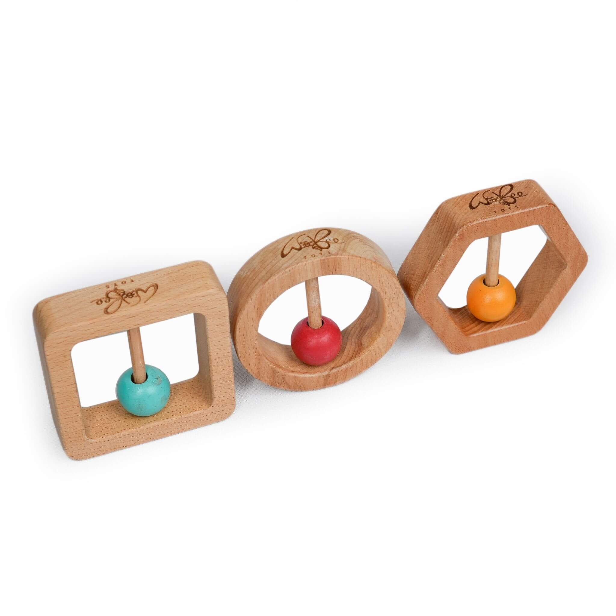 Buy Wooden Non-Toxic Circle Rattle | Woodbeetoys.com – WoodBee Toys