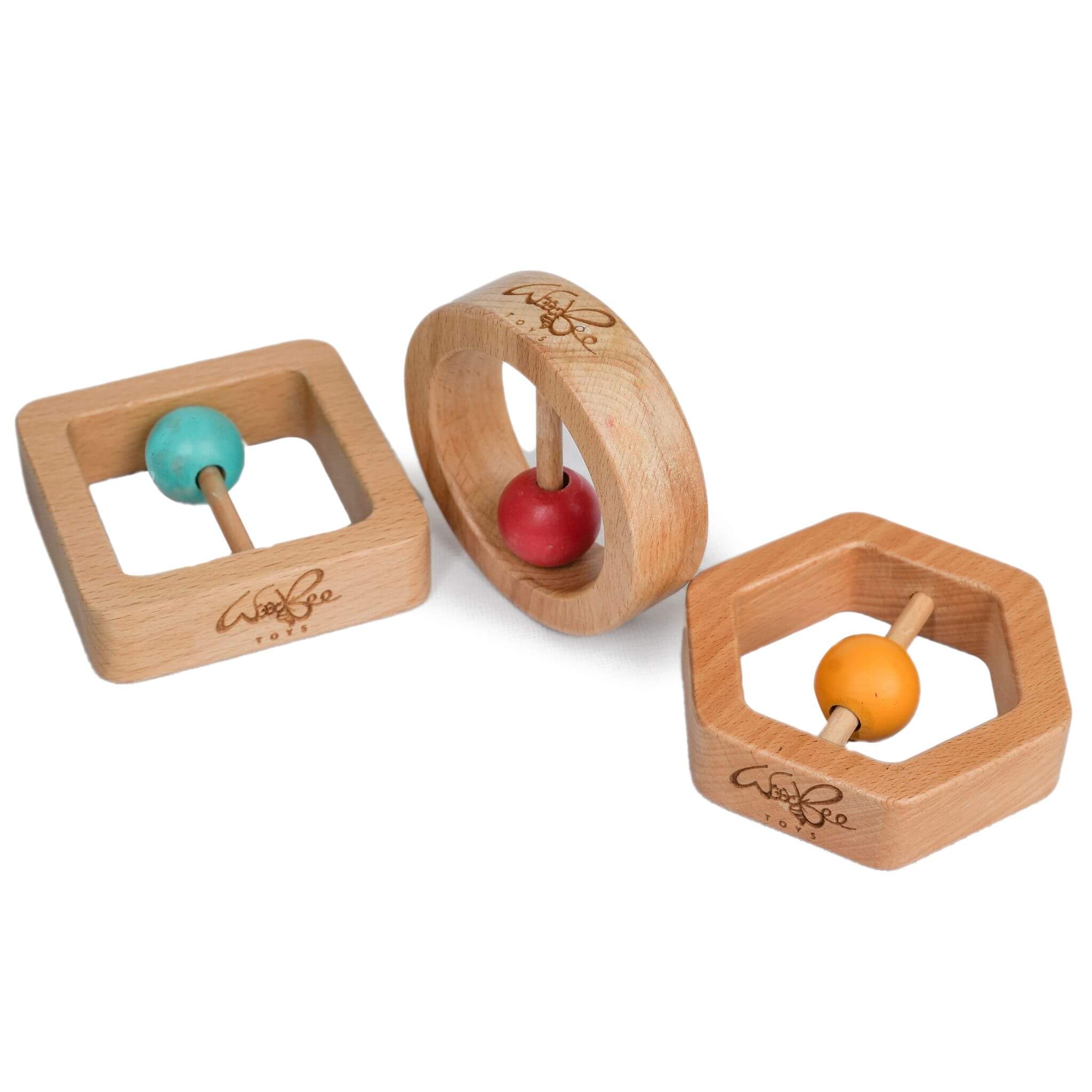 Buy Wooden Non-Toxic Circle Rattle | Woodbeetoys.com – WoodBee Toys