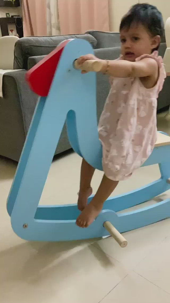 Wooden rocking horse for kids